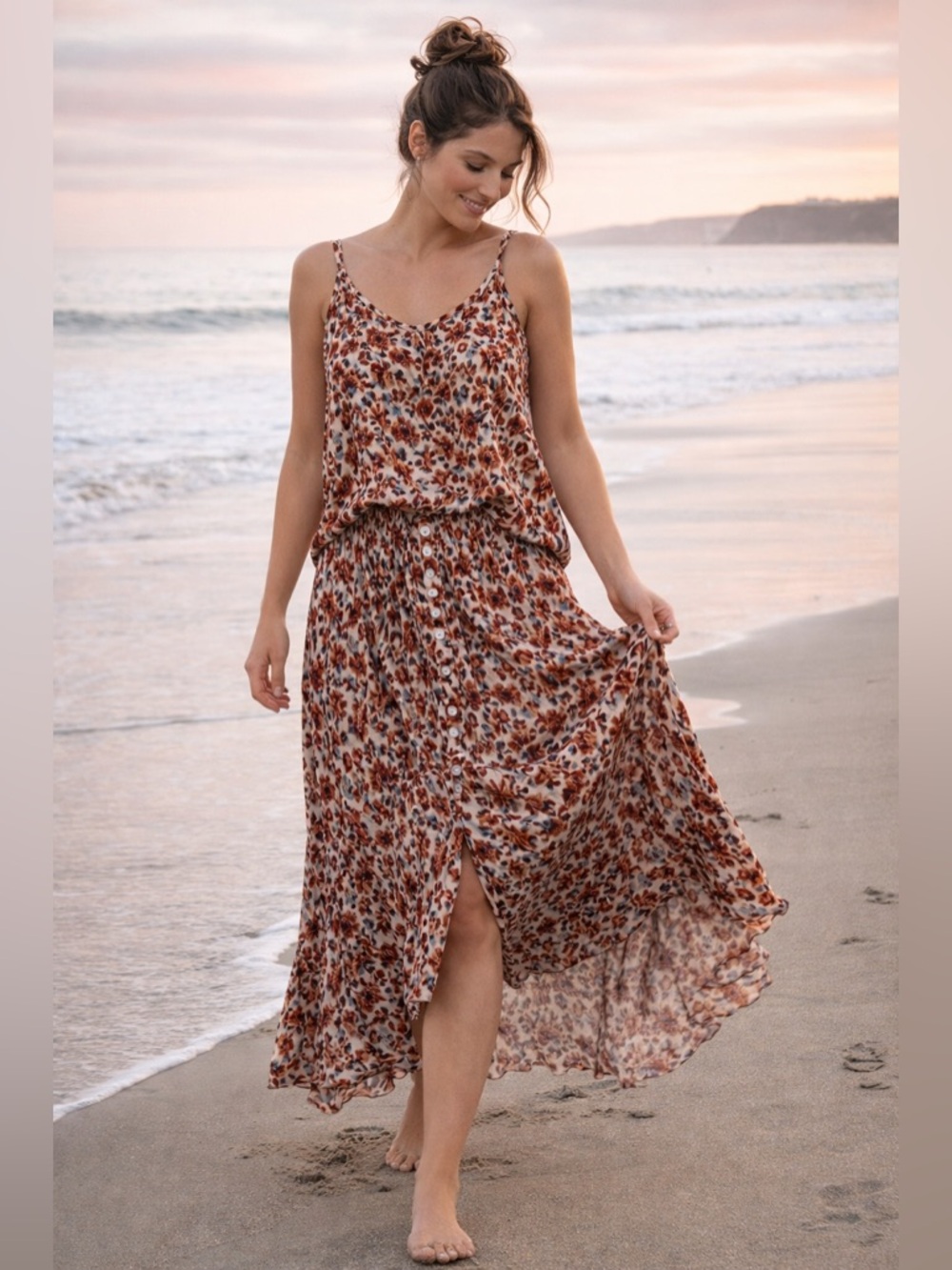 Cynthia Rowley Floral Boho Skirt & Tank Set Size Large